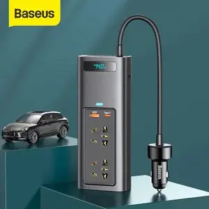 Baseus Onduleur de voiture 12V DC à 220V AC 150W, Convertisseur Allume Cigare