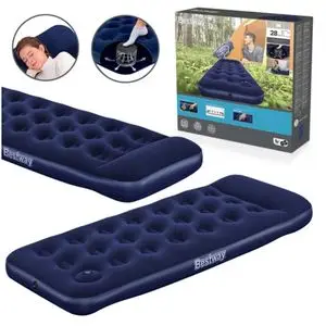 Bestway Matelas gonflable 1 place avec pompe à pied intégrée 1,85 m x 76 cm x 28 cm