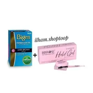 Bigen Teinture des Sourcils en poudre (Brun foncé)+BBROSE Gel Fixateur Sourcils Transparent Waterproof avec une brosse spoolie