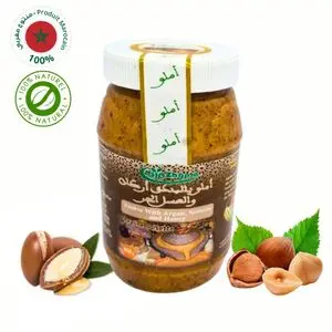 bio Zagora Amlou de Noisette Avec Miel Pur et Huile d'Argan, Pâte Traditionnelle Marocaine