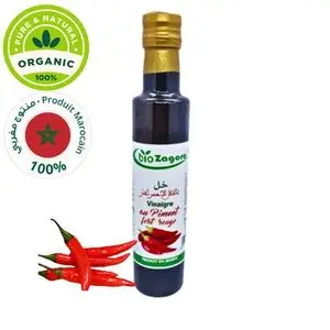 bio Zagora Vinaigre au Piment Fort Rouge 250ml – Naturel &amp; Artisanal 100% BIO – Produit Marocain – Tonique &amp; Détox