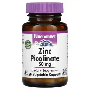 Bluebonnet Zinc Picolinate, 50 mg, 50 Vegetable Capsules