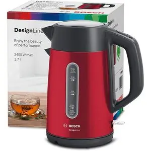 Bosch Bouilloire Electrique1,7l 2400w ,arret Automatique, Socle 360° Rouge
