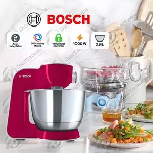 Bosch Série 4 MUM5, Robot Pâtissier technologie 3D Planetary Mixing 1000 W, Bol Inox 3,9L, 7 Vitesses, juicy berry