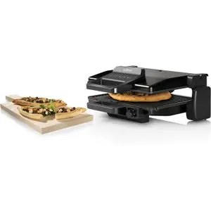 Bosch Grill Panini 3en1 grill, barbecue et four, ouvrable 180°, thermostat 5 niveaux ,Antiadhésif 2000w