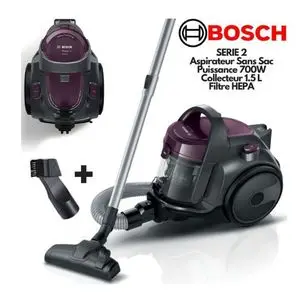 Bosch Aspirateur traîneau sans sac filtre PurAir 1,5L NOIR VIOLET