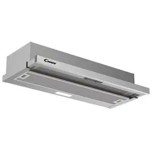 Candy Hotte télescopique grise 90 cm avec filtre à graisse aluminium éclairage led 3 vitesses