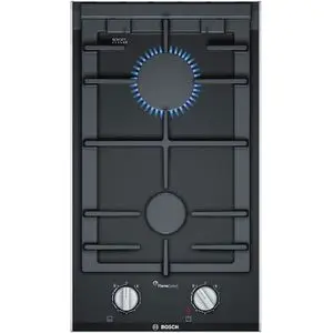 Bosch Domino table de cuisson plaque à gaz encastrable vitrocéramique 2 feux noir série8 FlameSelect 30*53cm
