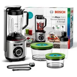 Bosch Blender 2en1 mixeur et sous vide VitaPower 1000w 2L série8 inox avec 2 boites et un récipient smoothie sous vide