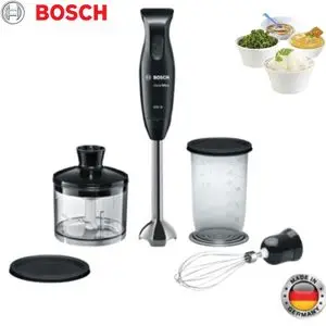 Bosch Clevermixx Mixeur plongeant 3 en 1 600 W en inox quatre lames Mixeur avec bol hachoir et batteur