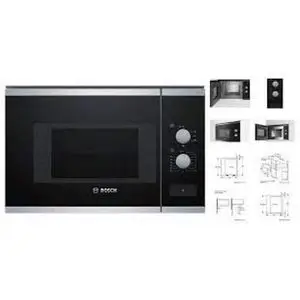 Bosch micro-ondes 60x38cm encastrable en verre Noir en Acier inoxydable - 20L