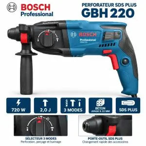 Bosch Marteaux Perforateur SDS plus GBH 220 Professional 720 W