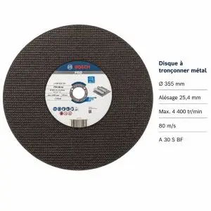 Bosch Disque à tronçonner PRO Metal Ø355 mm, alésage 25,4 mm