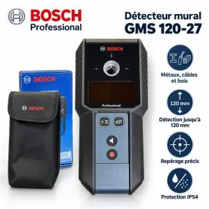 Bosch Détecteur mural GMS 120-27 avec étui