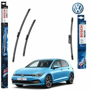 Bosch Pack Balais d’Essuie-Glace avant et arrière pour Volkswagen Golf VIII 8  - Silencieux Premium