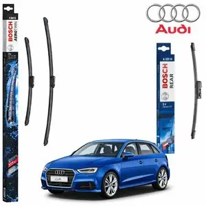 Bosch Pack Balais d’Essuie-Glace avant et arrière pour Audi A3 (8V_)  - Silencieux Premium