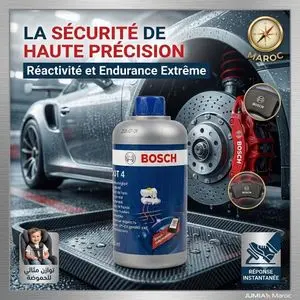 Bosch Liquide de Frein DOT 4 - Haute Résistance Thermique 500ml - Réactivité &amp; Précision Extrême
