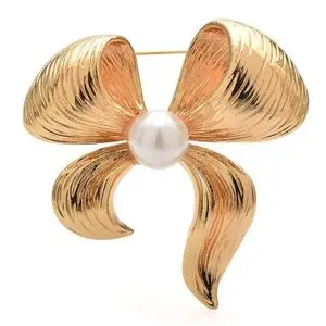 Brandt Broche à nœud en perles pour femmes, élégante, neutre, accessoires de fête décontractés, cadeaux