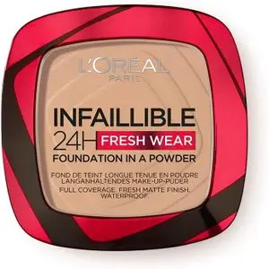 L'Oréal Paris Fond de Teint Poudre Longue Tenue - Waterproof - Infaillible 24H Fresh Wear - Teinte : Vanille (120) - 9 g