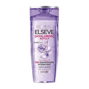 L'Oréal Paris Shampooing Re-Hydratant pour Cheveux Deshydrates et Fatigues - Hydratation 72H - Brillance - a l'Acide Hyaluronique - Elseve Hyaluron Repulp - 200 ml