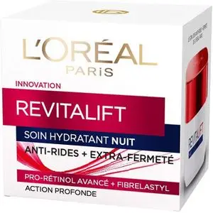 L'Oréal Paris Revitalift Soin nuit Anti-Âge Hydratant &amp; Raffermissant - Crème de nuit Anti-Rides &amp; Extra-Fermeté - Enrichi en Pro-Rétinol - Pour Tous Types de Peaux - 50 ml