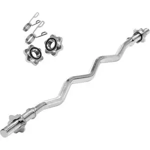 topgym Barre Curl Longue 1m20, Barre de Musculation à Filetage de 25 Mm