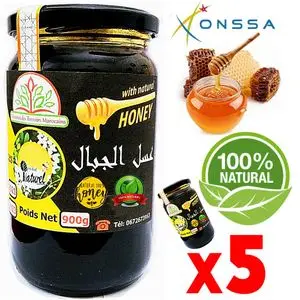 Palmarès des terroirs Marocains Miel de Montagnes 100% Naturel (Antispasmodique, Antiseptique, Tonifiant) 4.5 Kg