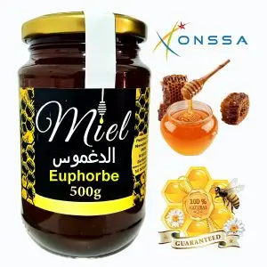 Palmarès des terroirs Marocains Miel d’Euphorbe (Daghmous) 500g 100% naturel – Immunité, Antibactérien, Digestif, Énergie &amp; Vitalité