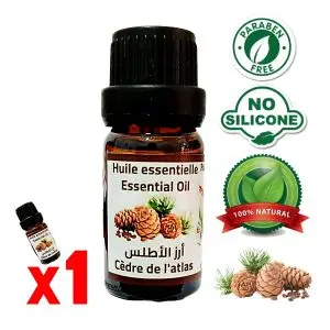 Palmarès des terroirs Marocains Huile essentielle de Cèdre de l’Atlas – Tonique, anti-chute, purifiante, soin du psoriasis, varices &amp; répulsif insectes – 10 ml