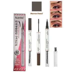 Karite Mascara Transparent fixateur de sourcils et Eyeliner,Couleur Marron Foncé.Duo polyvalent.