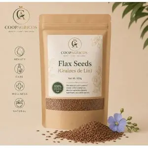 coopagricos Graines de lin 100% NATUREL sans gluten Riches en Omega 3 et fibres 500gr