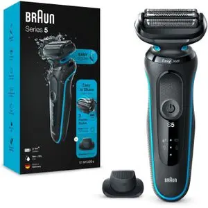 Braun Rasoir Series 5 51-M1200s Wet &amp; Dry Rechargeable +1 Accessoire Bleu clair