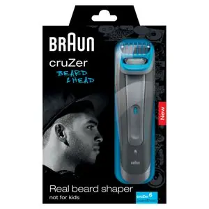 Braun  Rasoir Cruzer 6 Beard &amp; Head Rechargeable 3 lames flexibles - barbe et cheveux