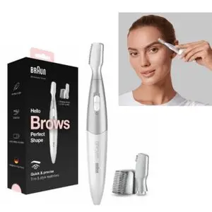 Braun Mini Tondeuse à sourcils FG1106 Avec 4 Extras Inclues avec Tête De Haute Précision