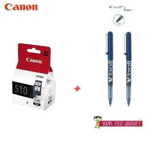 Canon PG-510 Noir - Cartouche d'encre d'origine ( 2 x stylos vball offert )
