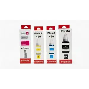 Canon Pack de 4 Bouteilles d'Encre Compatibles pour  Noir, Cyan, Magenta, Jaune