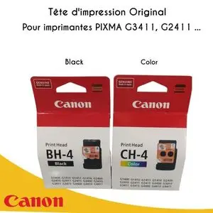 Canon Tète d'impression BH-4 Noir + CH-4 Color Pour PIXMA G3411, G2411 ...