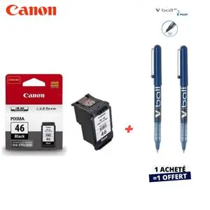 Canon PG-46 cartouche d'encre noir ( 2 Stylos Vball Offert )