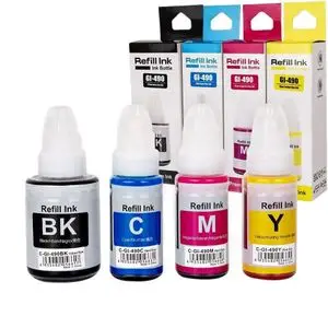 Canon Kit d'encre de colorant de recharge d'encre de colorant de Gl-490 compatible pour l'encre d'imprimante précieuse de IL Pixma G1400 G2400 G3400 G1000 G2000 G3000 G4411G4410