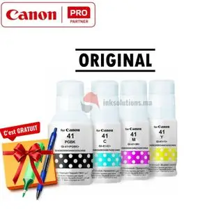 Canon Pack de 4 bouteilles d'encre noire et couleur GI-41 (Original) compatible avec les imprimantes G3420 , G2420