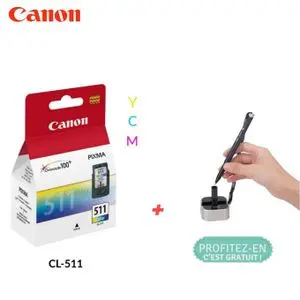 Canon Cartouche d'encre CL-511 Color ink cartridge EMB + Stylo fixe Gratuit
