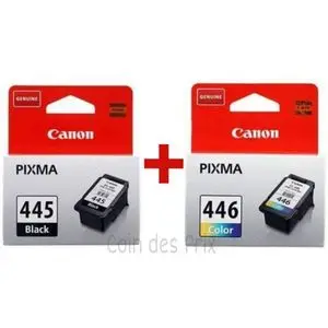 Canon PACK Cartouches d'encre PG-445 Noire + CL-446 Tri-Color - Produits Authentiques