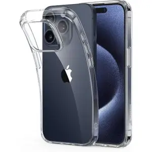 Case Pochette pour iPhone 15 pro, Étui Housse Anti-Jaunissement Antichoc Bumper, Arrière Transparente Anti-Rayures