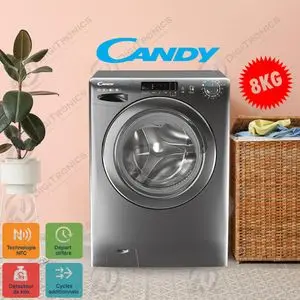 Candy Machine à laver hublot pose libre 8kg NFC, Départ différé, A+++, CS1082DGG