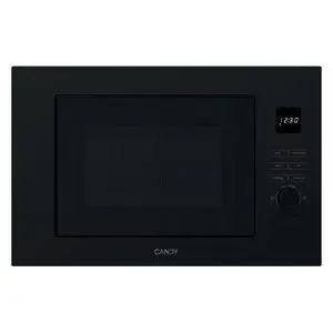 Candy Micro-ondes encastrable en verre noir avec grill 20L Afficheur tactile start express easy touch 60x38cm