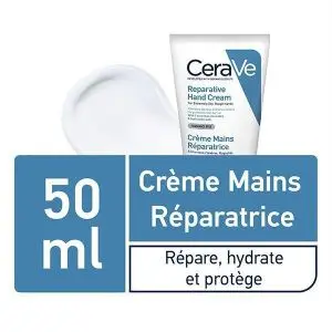 Cerave Crème Réparatrice Mains Sèches Et Abîmées  50ml.