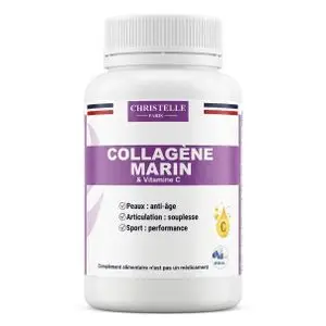 CHRISTELLE PARIS Collagène Marin &amp; Vitamine C – Complément Alimentaire (60 Gélules)