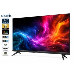 clairis TV LED 24 Pouces Full HD 1080P – 12V – DVB-T2/DVB-S2 – USB – HDMI – Économie d’énergie