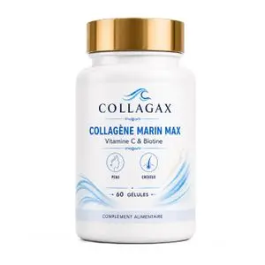 Collagax Collagène Marin 300 mg + Vitamine C &amp; Biotine - 60 Gélules - Certifié ONSSA