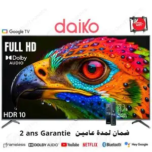 Daiko 43 Full HD Smart Google TV Frameless HDR10, Chromecast, AirPlay, Dolby Audio + Support Gratuit